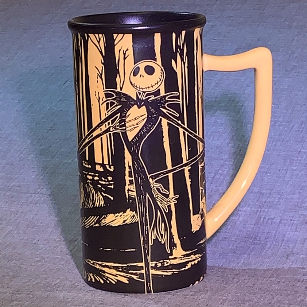 Nightmare before Xmas Tall Coffee Mug Jack Skellington Black Yellow